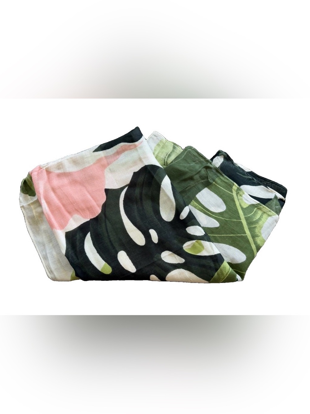Virginia Wolf Tropical Monstera Palm Leaf Wrap Scarf Sarong Beach Cover Up 82x42